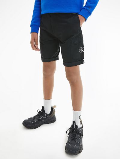 Calvin Klein Ruhák HU114733 | Calvin Klein Cotton Blend Utility Fiu Rövidnadrág Fekete